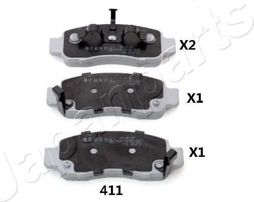 Тормозные колодки Japanparts передние для Honda Insight I 2000-2006. Артикул PA-411AF