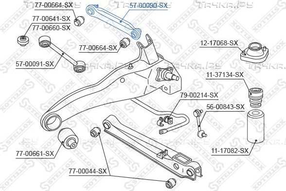 Поперечный рычаг задней подвески Stellox. Артикул 57-00090-SX