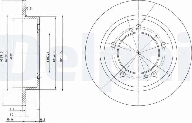 Тормозной диск Delphi. Артикул BG2584