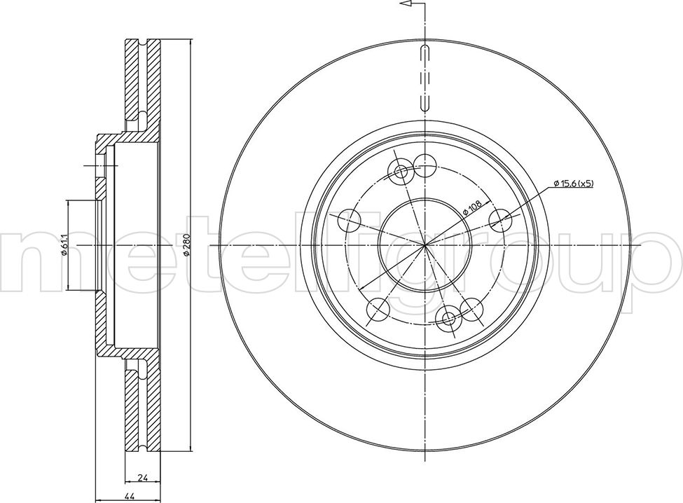 Тормозной диск Metelli. Артикул 23-0533