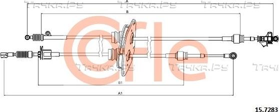 Трос переключения передач КПП Cofle для Opel Combo C 2004-2011. Артикул 92.15.7283
