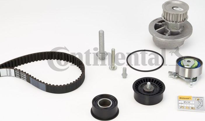 Помпа (водяной насос) с комплектом ремня ГРМ ContiTech. Артикул CT975WP6