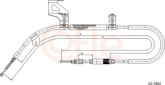 Трос ручника (тросик ручного тормоза) Cofle задний левый для Volkswagen Passat B5 1996-2005. Артикул 10.7482