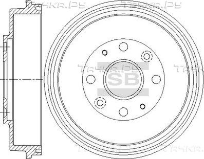 Тормозной барабан Sangsin Hi-Q задний для Mazda 323 V (BA) 1994-1998. Артикул SD4409