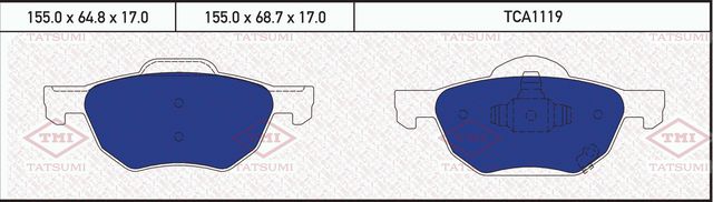 Колодки тормозные HONDA ACCORD 03- перед. (Tatsumi). Артикул TCA1119
