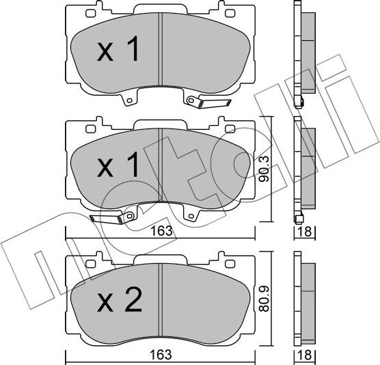 Тормозные колодки Metelli передние для Ford Mustang VI 2015-2026. Артикул 22-1183-0