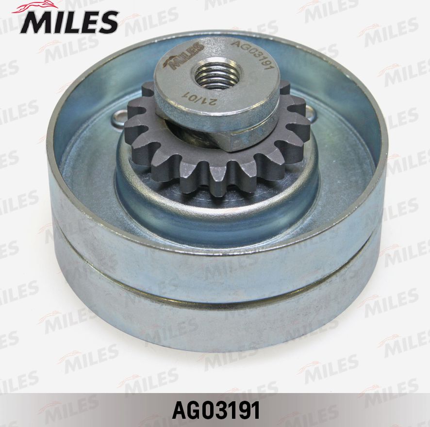 Натяжной ролик (натяжитель) приводного поликлинового ремня Miles. Артикул AG03191