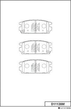 Тормозные колодки MK Kashiyama задние для Hyundai Terracan I 2001-2006. Артикул D11139M