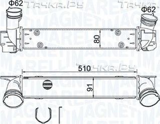 Интеркулер Magneti Marelli для BMW 1 I (E82/E88) 2007-2013. Артикул 351319204880