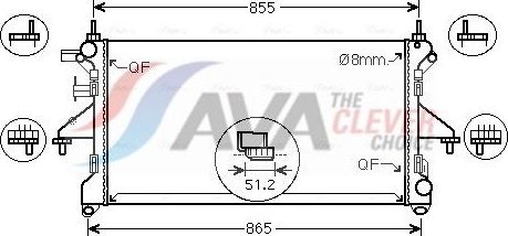 Радиатор охлаждения двигателя AVA ** CLEVER FIT ** для Fiat Ducato III 2011-2026. Артикул FT2453
