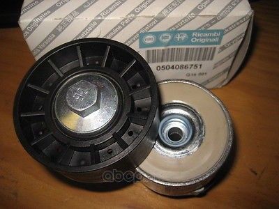 Натяжной ролик (натяжитель) приводного поликлинового ремня Fiat / Alfa Romeo / Lancia. Артикул 504086751