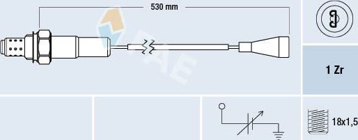 Лямбда-зонд (кислородный датчик) FAE для Nissan Bluebird VII (U11) 1986-1990. Артикул 77100