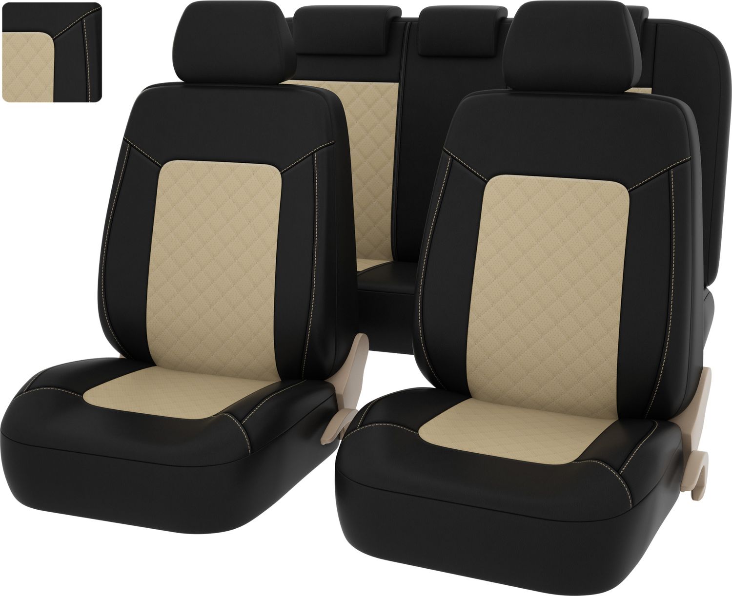 Чехлы универсальные PSV Elegant Next на сидения, цвет Черный/бежевый. Артикул 129199