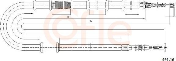 Трос ручника (тросик ручного тормоза) Cofle. Артикул 491.16