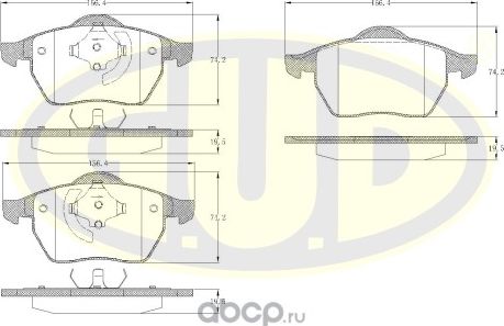 Тормозные колодки G.U.D. передние для Audi A3 I (8L) 1996-2003. Артикул GBP039001