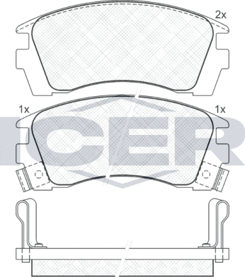 Тормозные колодки Icer передние для Nissan 100NX 1991-1994. Артикул 180984