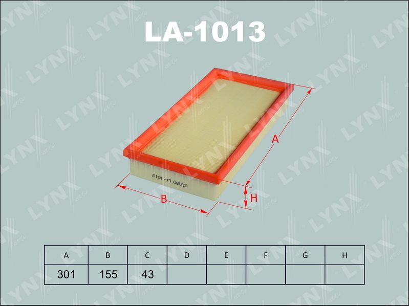 Воздушный фильтр LYNXauto. Артикул LA-1013