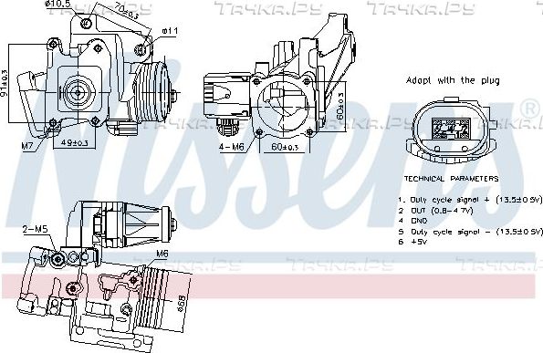 Клапан EGR (рециркуляции выхлопных газов) Nissens (алюминий) для Volvo C70 II 2010-2013. Артикул 98387