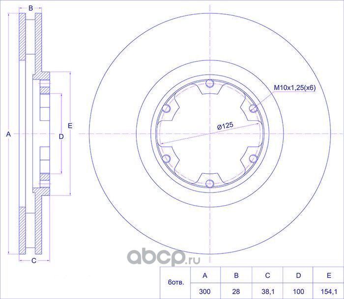 Диск тормозной (TI-Guar). Артикул TG40206VE800