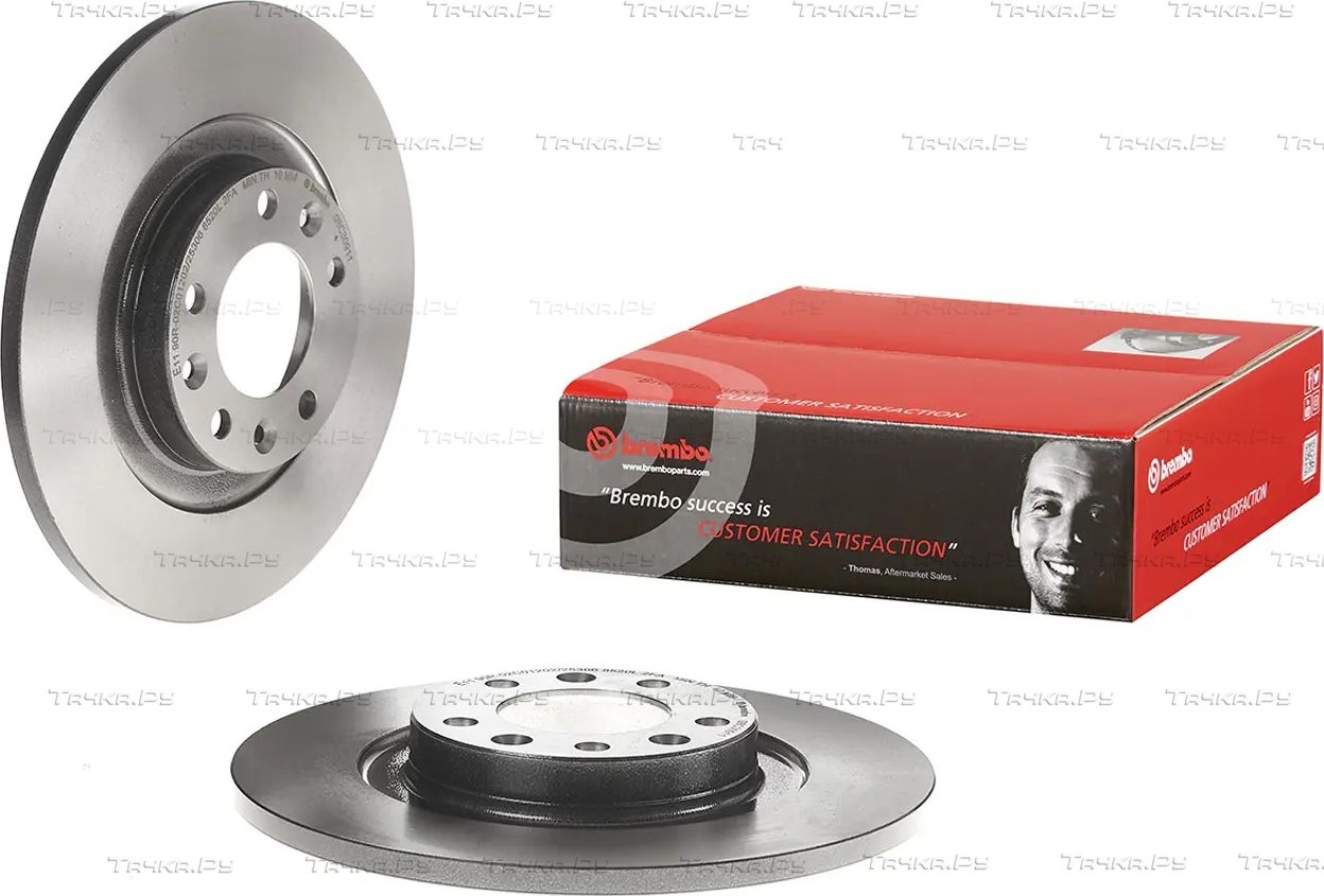 Тормозной диск Brembo PRIME LINE - UV Coated задний для Peugeot 308 II 2013-2026. Артикул 08.C309.11