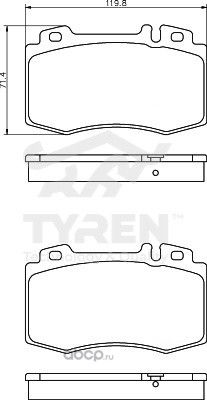 Дисковые тормозные колодки (Tyren). Артикул TYR1215391