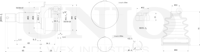 ШРУС наружный (Unio). Артикул CVJ-20293
