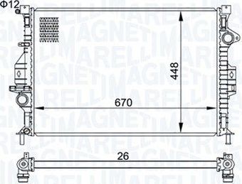 Радиатор охлаждения двигателя Magneti Marelli. Артикул 350213158700