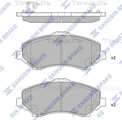 Тормозные колодки Sangsin Hi-Q передние для Dodge Journey I 2008-2026. Артикул SP2185