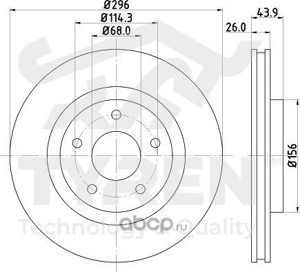 Тормозной диск (Tyren). Артикул TYR1011711