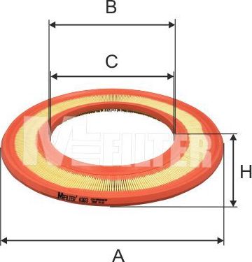 Воздушный фильтр MFilter. Артикул A 383