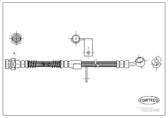 Тормозной шланг Corteco передний передний левый для Hyundai Accent II 2000-2005. Артикул 19032995