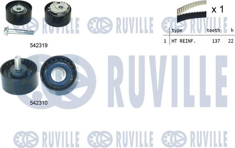 Ремень ГРМ с роликами (комплект) Ruville. Артикул 550506