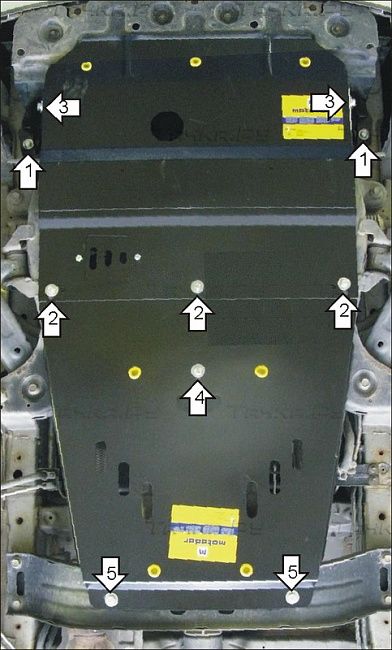 Защита Мотодор для картера, КПП Hyundai H1 Grand Starex 2007-2026. Артикул 00931
