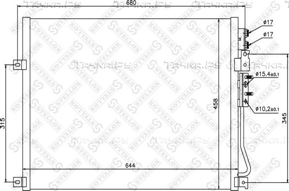 Радиатор кондиционера (конденсатор) Stellox. Артикул 10-45576-SX