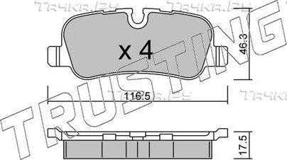 Тормозные колодки Trusting задние для Land Rover Range Rover Sport I 2005-2013. Артикул 710.0