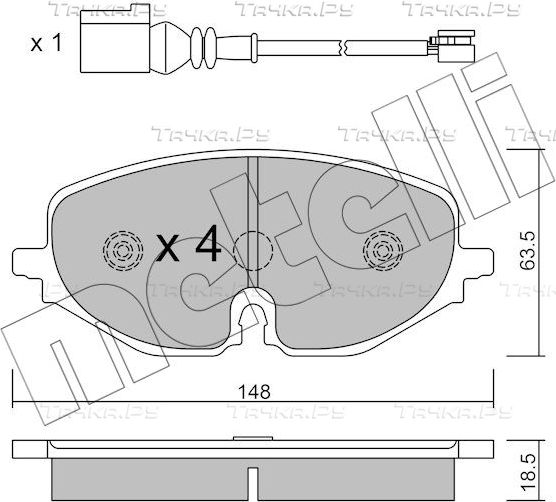Тормозные колодки Metelli передние для SEAT Leon IV 2019-2026. Артикул 22-1280-0