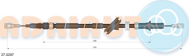 Трос ручника (тросик ручного тормоза) Adriauto задний правый/левый для Mercedes-Benz CLS I (C219) 2004-2010. Артикул 27.0297