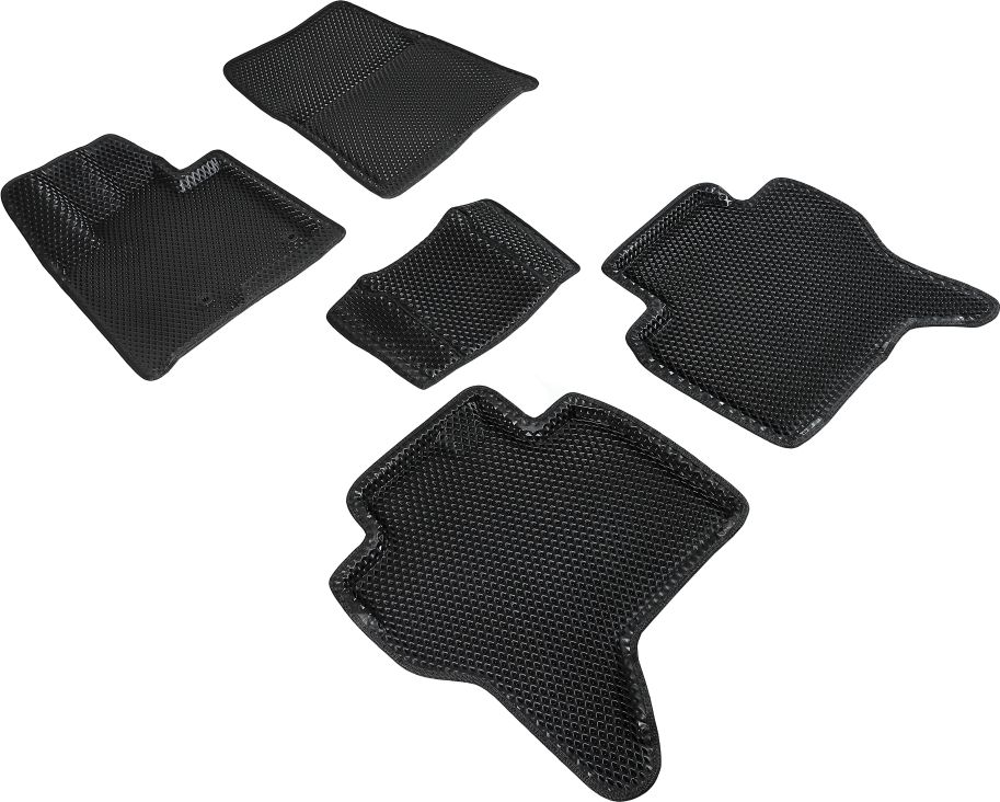 Коврики Seintex 3D EVA ромб для салона Mitsubishi Pajero III 2000-2006 ЧЕРНЫЕ. Артикул 95323