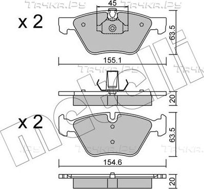 Тормозные колодки Metelli передние для BMW X1 I (E84) 2009-2015. Артикул 22-0557-3