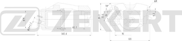 Тормозной суппорт Zekkert (Чугун) передний левый для Audi A2 2000-2005. Артикул BS-8320