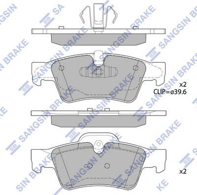 Тормозные колодки Sangsin Hi-Q. Артикул SP2190