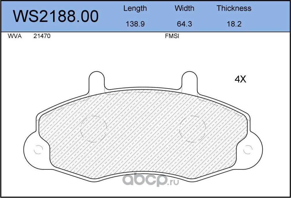 Колодки тормозные дисковые | перед | (Jeenice). Артикул WS218800