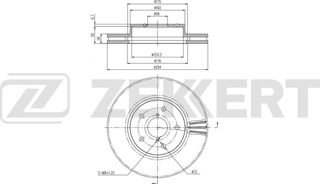 Тормозной диск Zekkert передний для Subaru Levorg 2015-2026. Артикул BS-6848