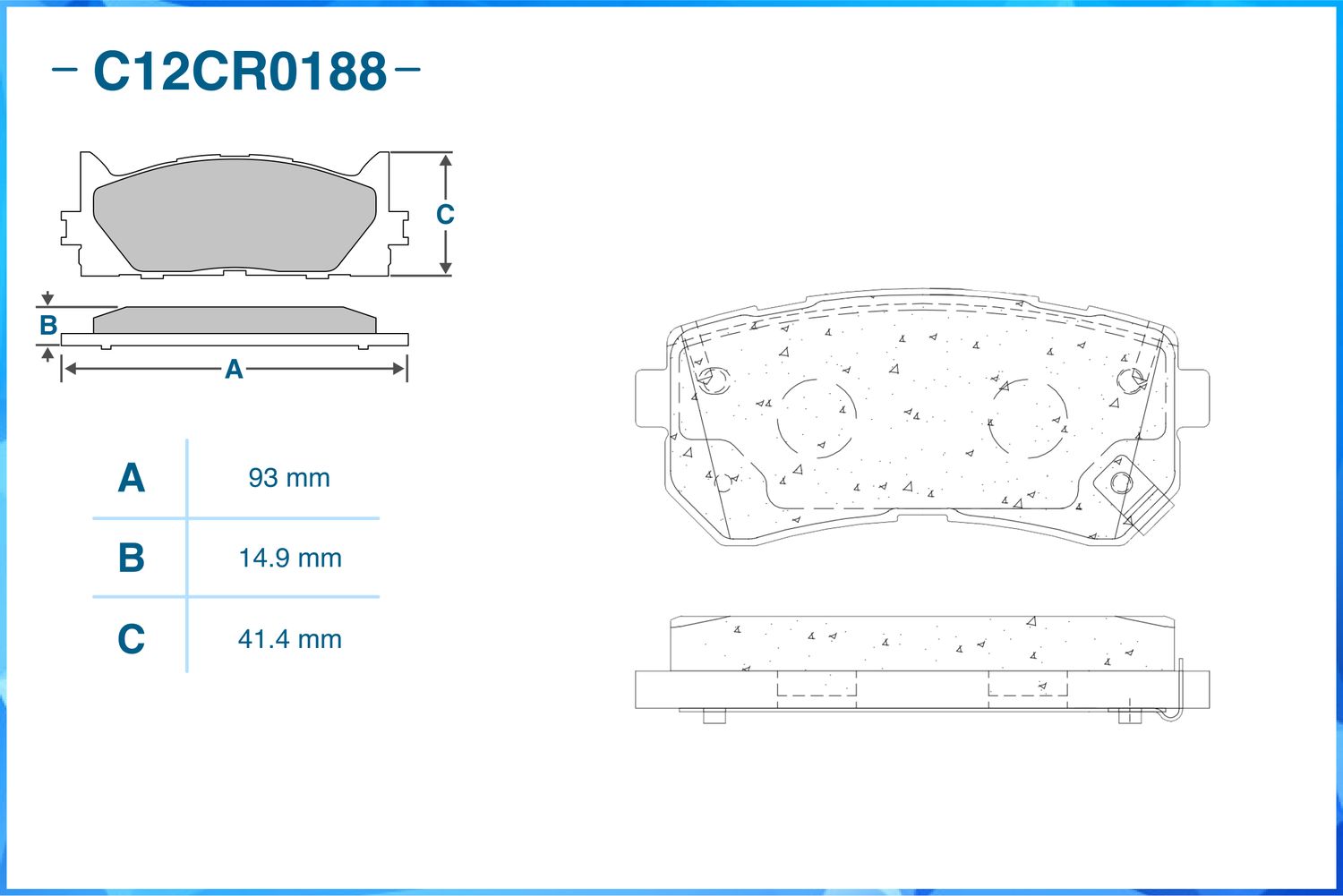 Колодки тормозные задние (Cworks). Артикул C12CR0188