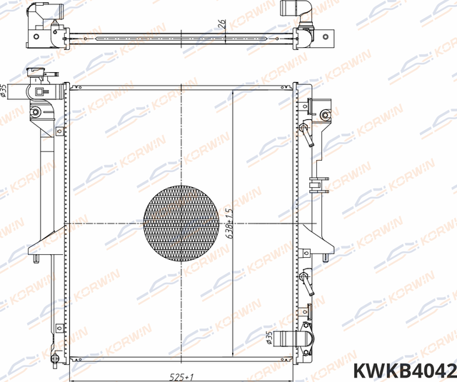Радиатор охлаждения Mitsubishi L200/PajeroSport II 2.5TD AT (гарантия 2 года) (Korwin). Артикул KWKB4042