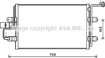 Радиатор кондиционера (конденсатор) AVA для Audi A3 I (8L) 1996-2003. Артикул AI5130