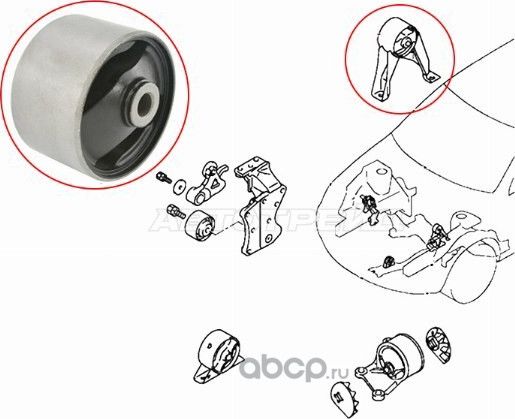 Сайлентблок задней подушки двигателя (SAT). Артикул STMR554791B