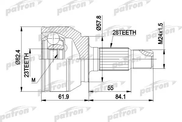 Шрус наружный (граната) Patron для Rover 75 I 1999-2005. Артикул PCV1514