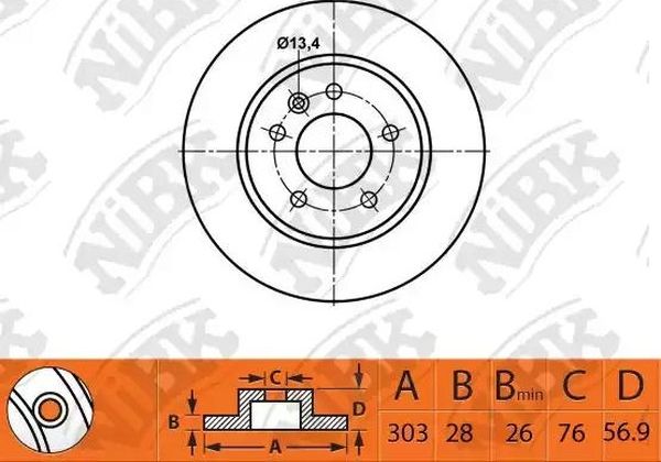Тормозной диск NiBK. Артикул RN1511