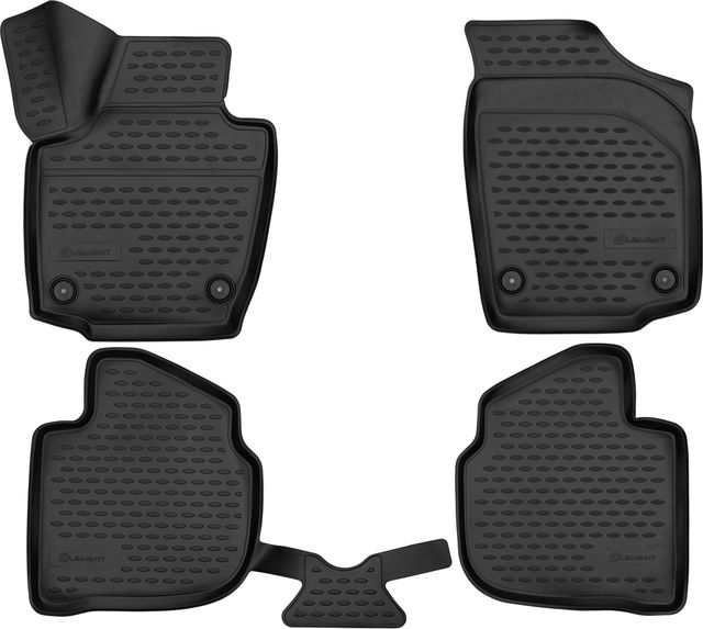 Коврики полиуретановые 3D Element для салона Volkswagen Polo VI 2020-2026. Артикул ELEMENT3D02433210k